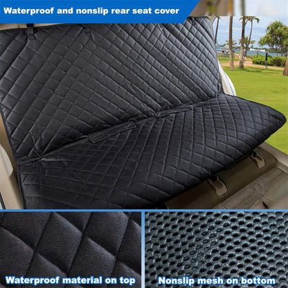 Bench Car Seat Cover Protector, Waterproof Heavy-Duty, Black