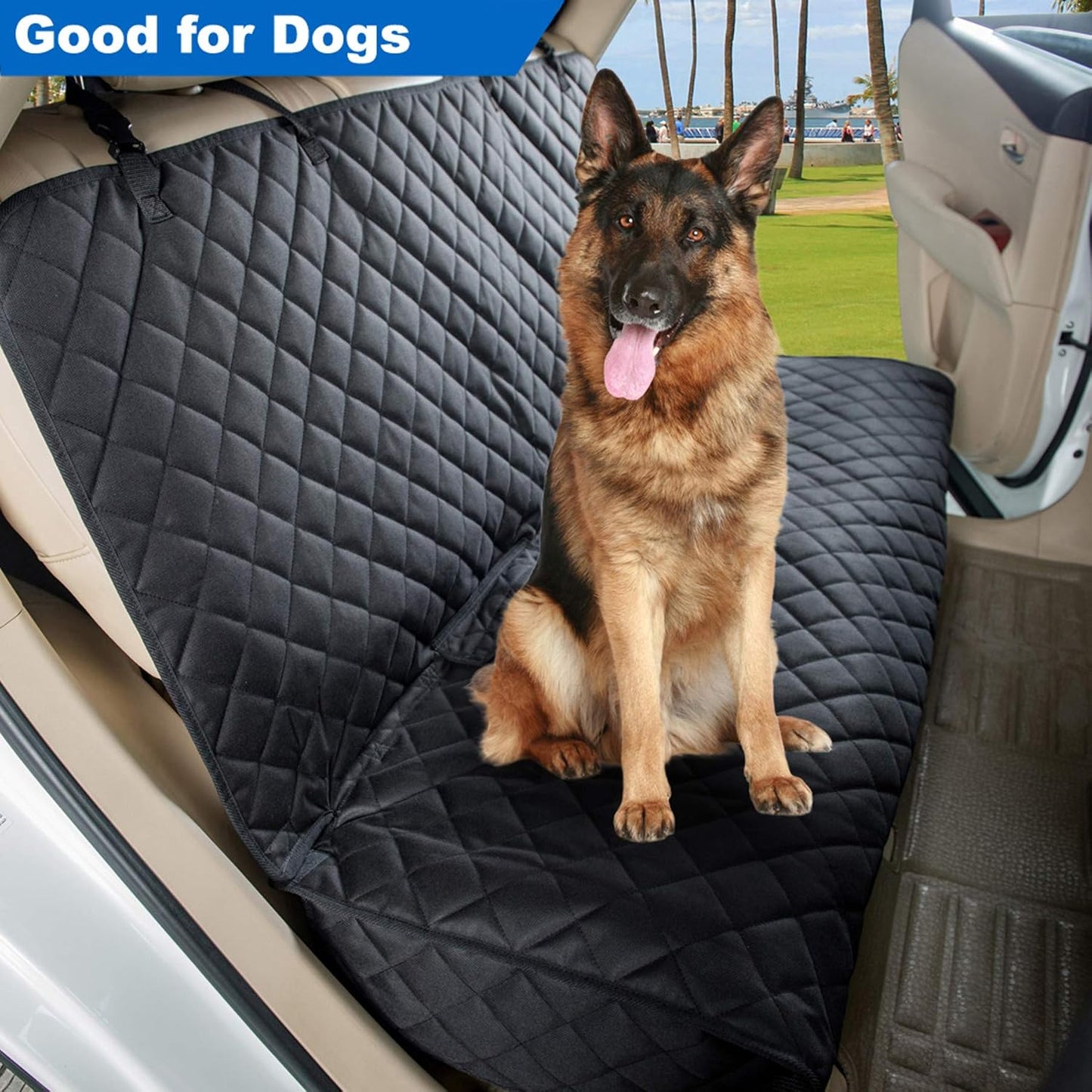 Bench Car Seat Cover Protector, Waterproof Heavy-Duty, Black