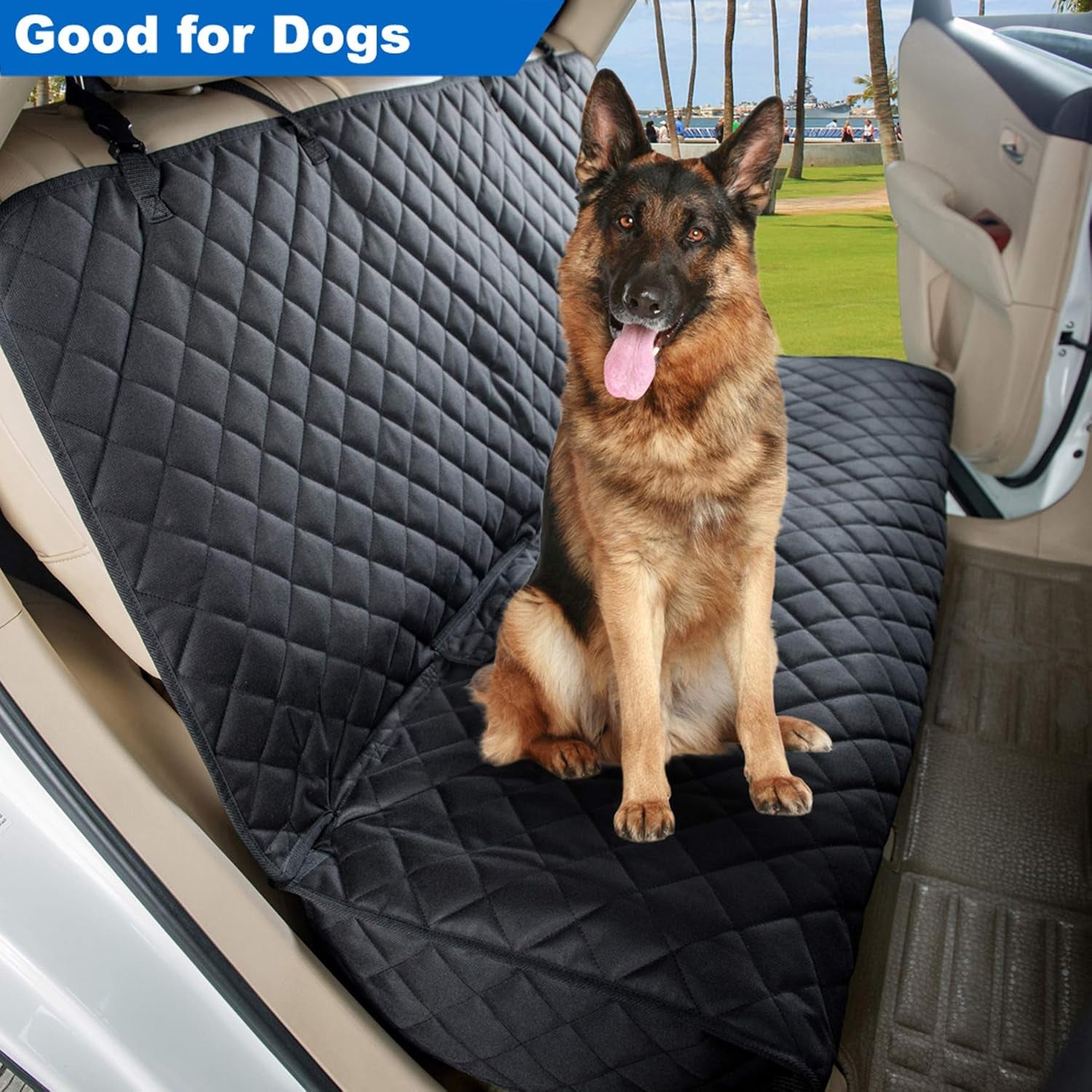 Bench Car Seat Cover Protector, Waterproof Heavy-Duty, Black